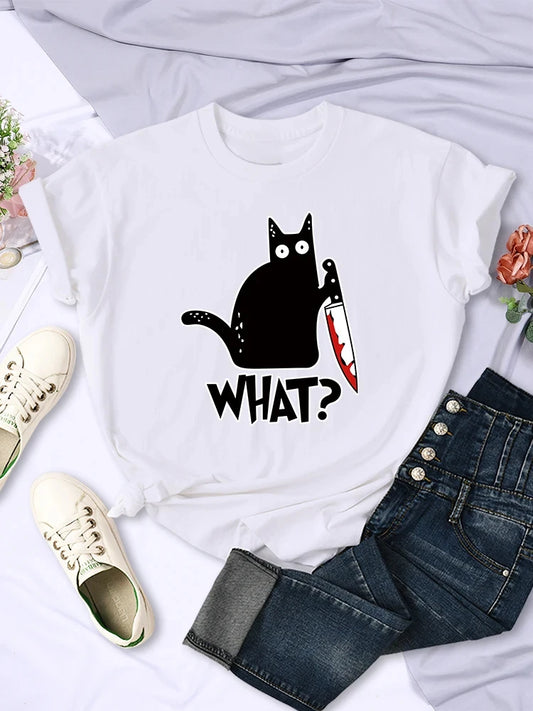 😼 Camiseta Gato Preto “Wha?” – Atitude, Estilo e Conforto em Uma Só Peça!