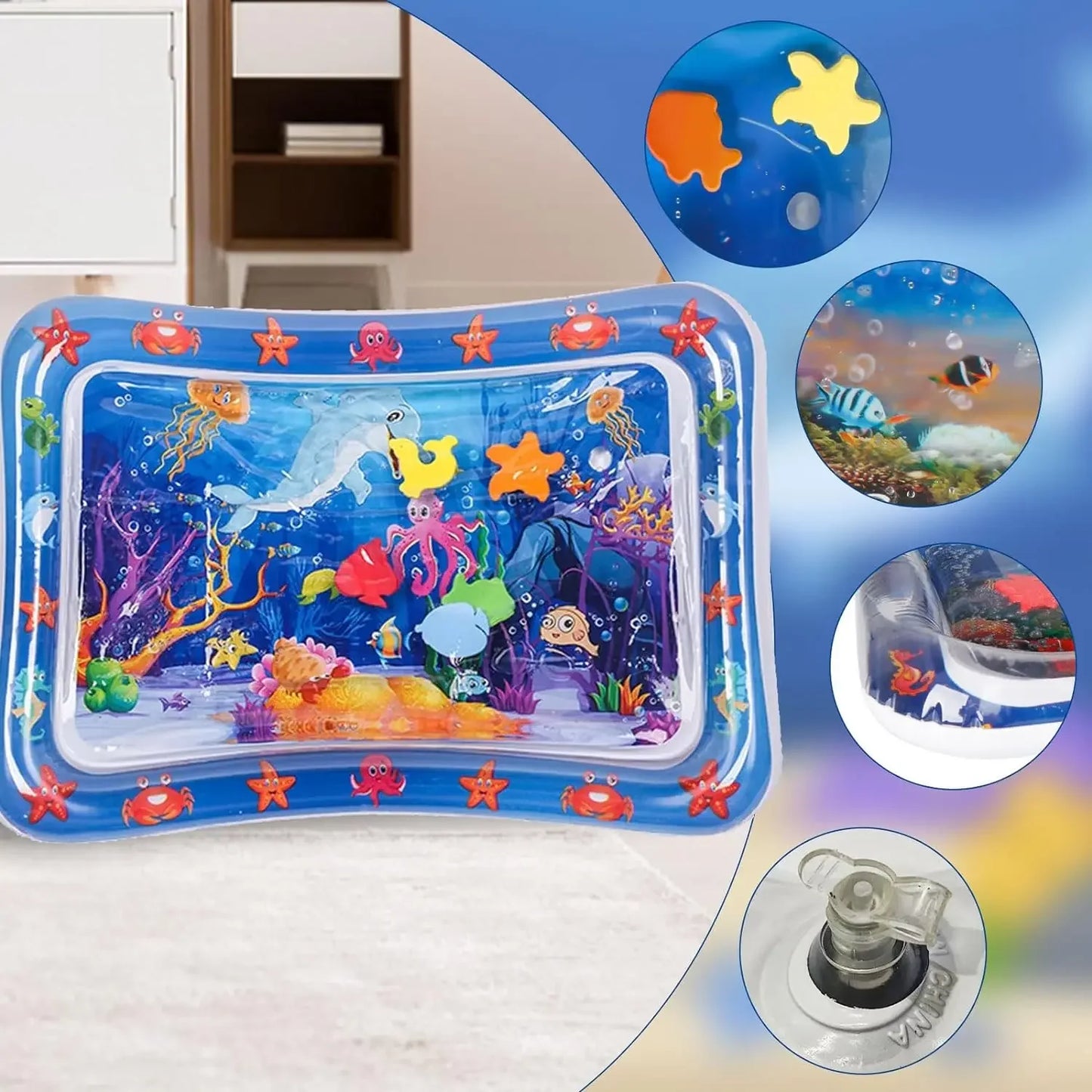 🌊 Tapete Sensorial Aquático Inflável – Diversão Refrescante e Estímulo para Cães e Gatos!
