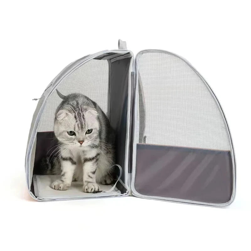 Mochila de Transporte para Gatos – Conforto, Segurança e Ventilação em Movimento (até 6kg)