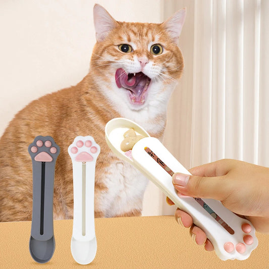 SnackEase™ – Colher Dispensadora de Petiscos para Gatos com Cabo Longo
💬 Sirva amor com praticidade – sem sujar as mãos!
