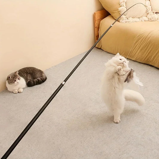 🐾 Varinha Telescópica Interativa para Gatos – Diversão Sem Limites!