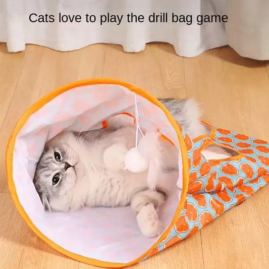😻 Saco de Túnel Interativo com Chocalho – Diversão, Estímulo e Conforto Para Gatos!