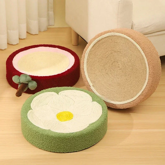 😻 Arranhador Redondo de Sisal – Cama & Diversão 2 em 1 para Gatos!